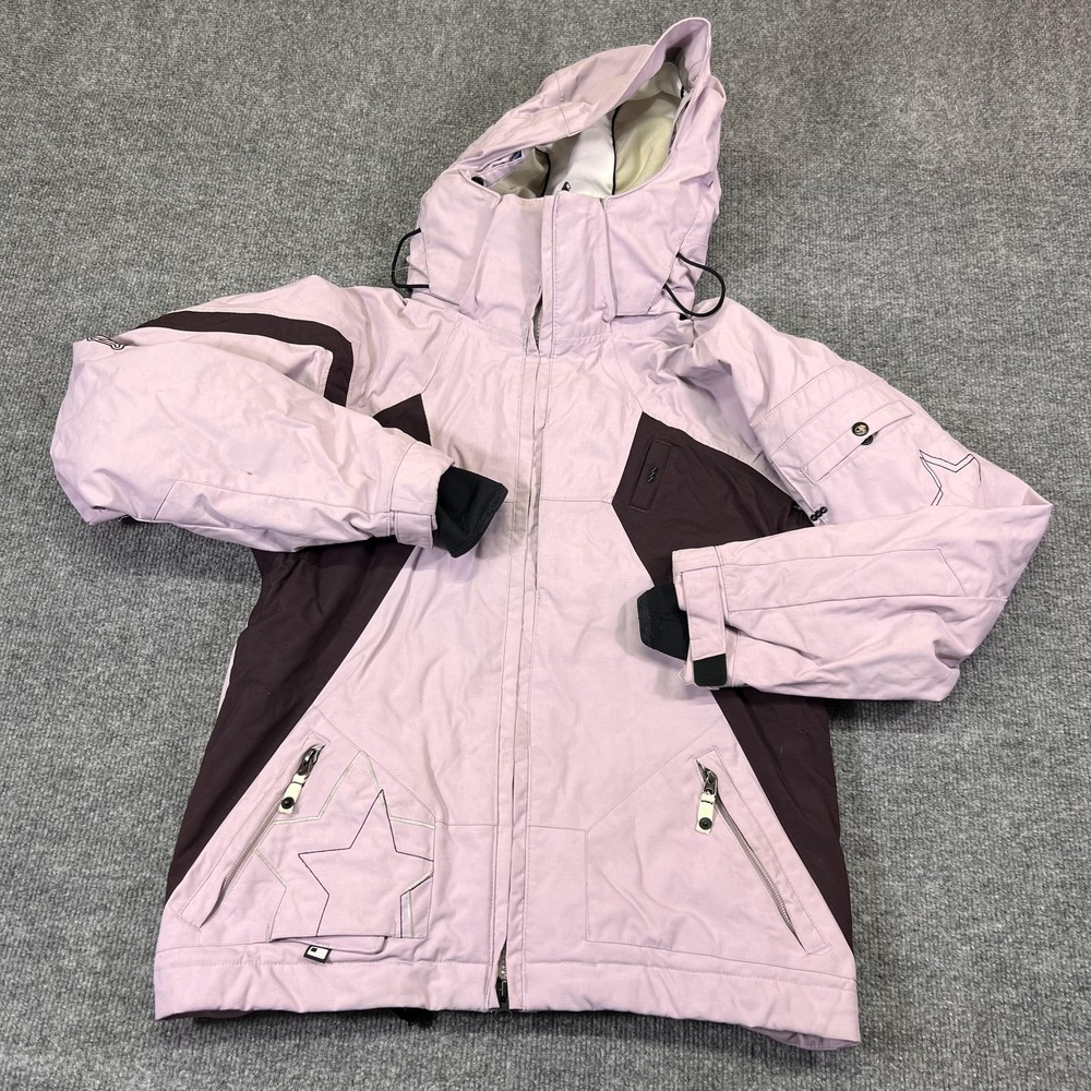 Bonfire Prism Jacket Womens Small Pink Hooded Insulated Ski Snowboard Pockets